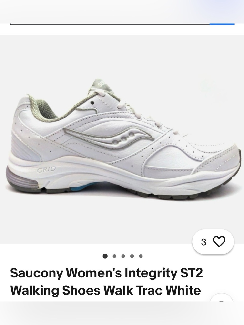 Saucony Women's Walking Shoes in White and Light Gray